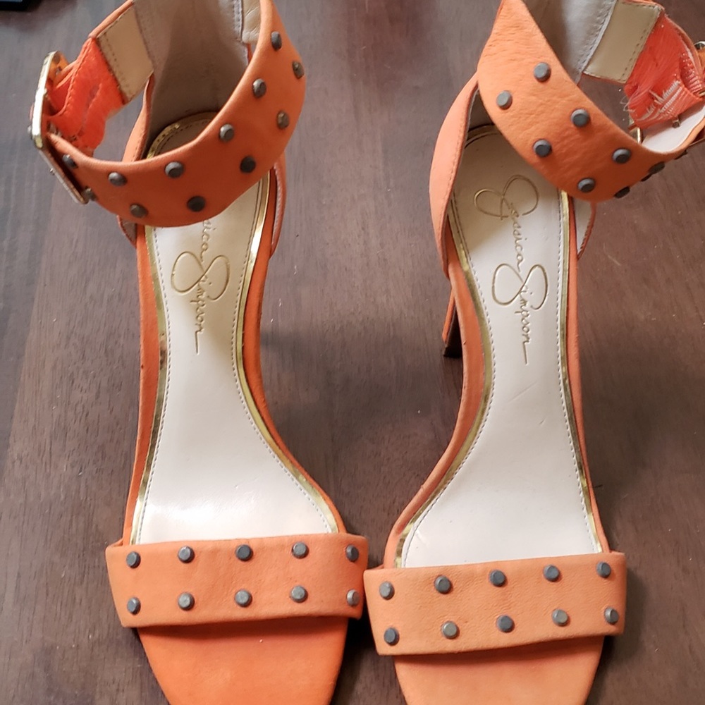 Jessica Simpson orange sandal heals